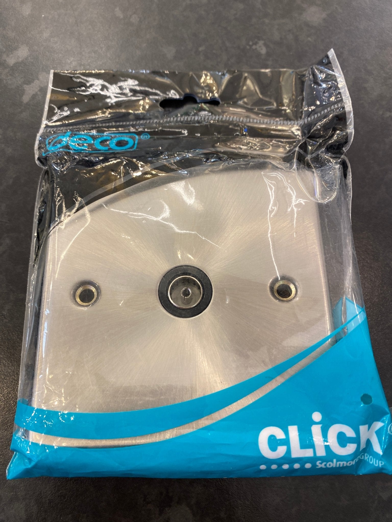 Trendiswitch - Click Deco Stainless Steel Co Ax Socket with Black Insert - Luminosity Designs Ltd