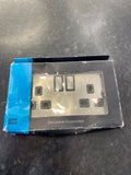 Trendiswitch - Click Double Socket Brushed Chrome With Black - Luminosity Designs Ltd