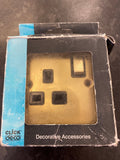 Trendiswitch - Click Single Socket in Brushed Brass with Black Insert - Luminosity Designs Ltd