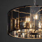 Endon - Clooney 8 Light Pendant With Slate Metal Framework and Smoked Glass Panels, 8x E14 (Endon 61294) - Luminosity Designs Ltd