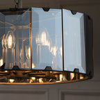 Endon - Clooney 8 Light Pendant With Slate Metal Framework and Smoked Glass Panels, 8x E14 (Endon 61294) - Luminosity Designs Ltd