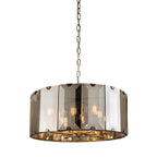 Endon - Clooney 8 Light Pendant With Slate Metal Framework and Smoked Glass Panels, 8x E14 (Endon 61294) - Luminosity Designs Ltd