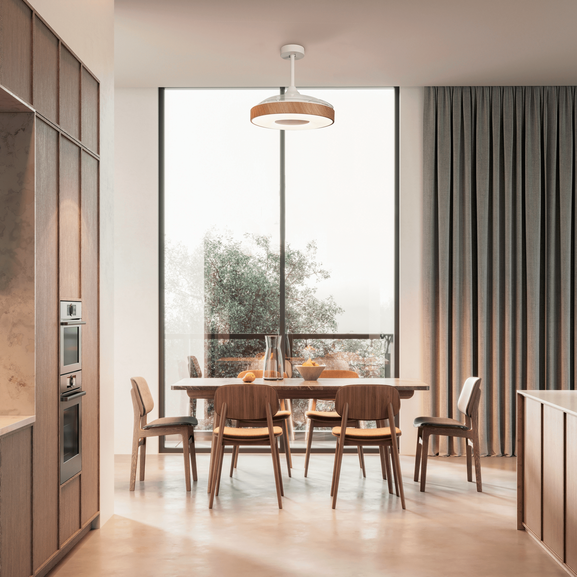 Mantra - Coin Mini LED Dimmable Ceiling Light With Built - In Fan - Remote Control - Luminosity Designs Ltd