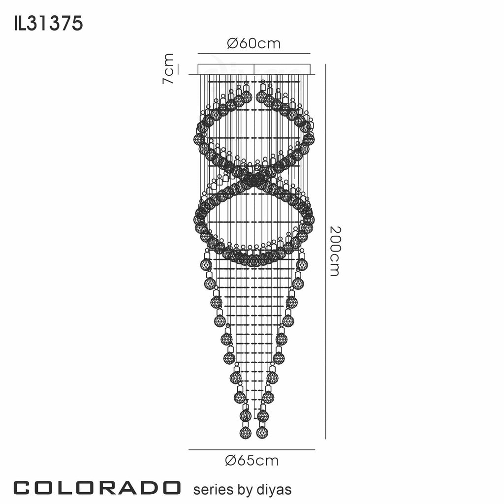 Diyas - Colorado 10 Light Corkscrew Chandelier - Luminosity Designs Ltd