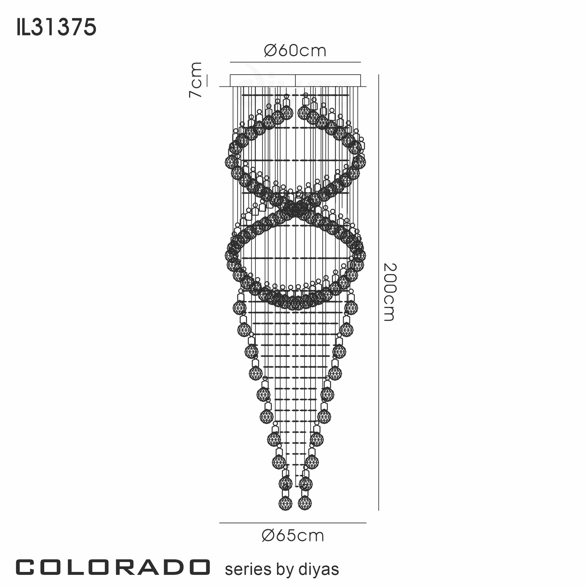 Diyas - Colorado 10 Light Corkscrew Chandelier - Luminosity Designs Ltd