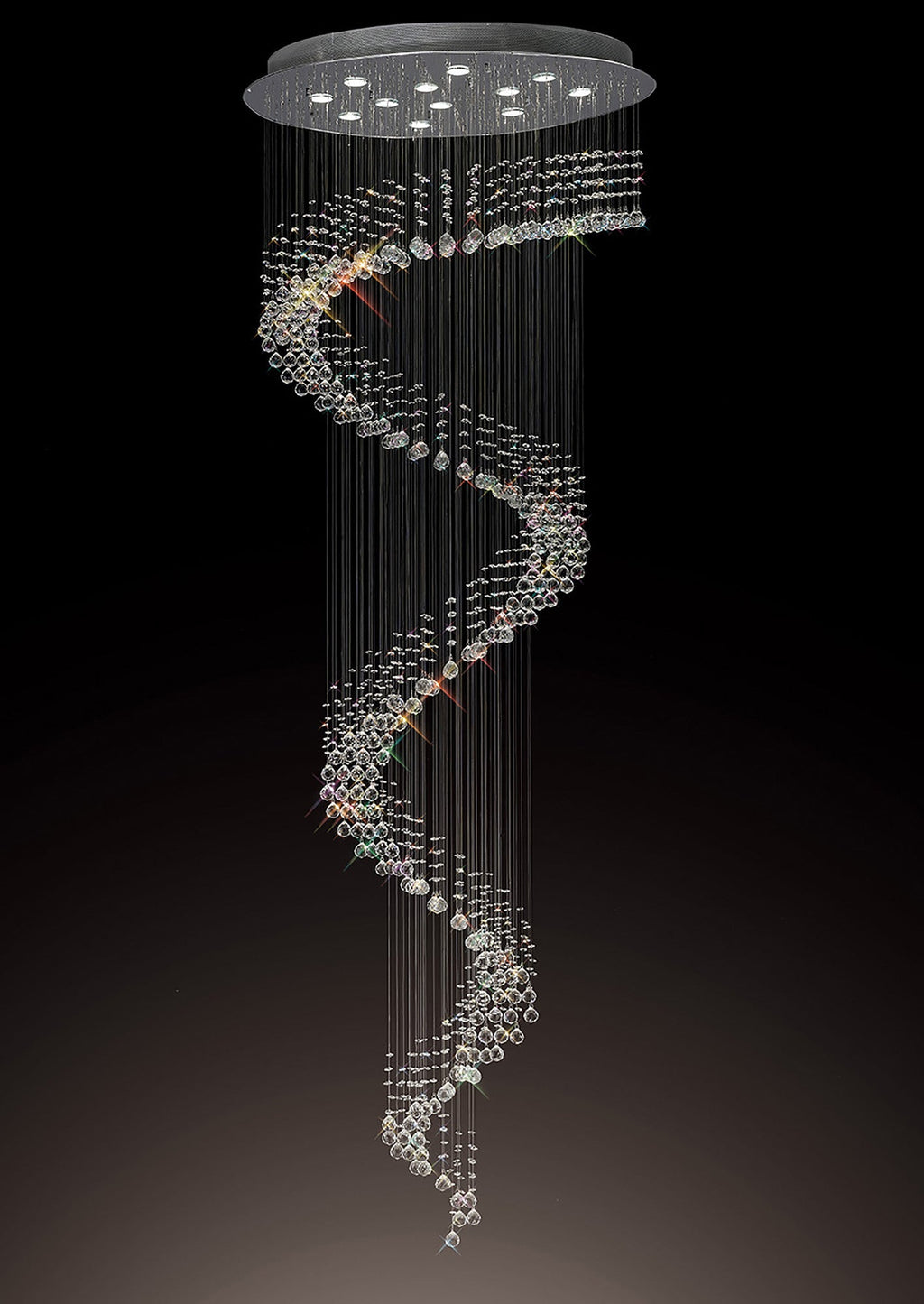 Diyas - Colorado 12 Light Multi Spiral Chandelier - Luminosity Designs Ltd