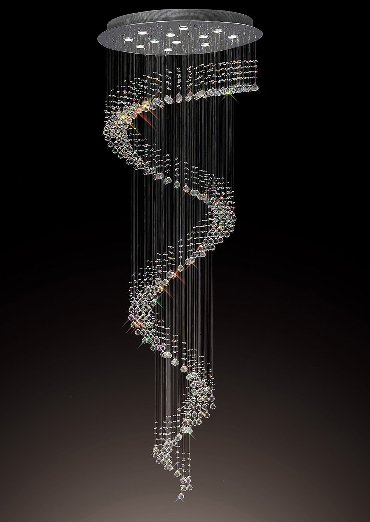 Diyas - Colorado 12 Light Multi Spiral Chandelier - Luminosity Designs Ltd