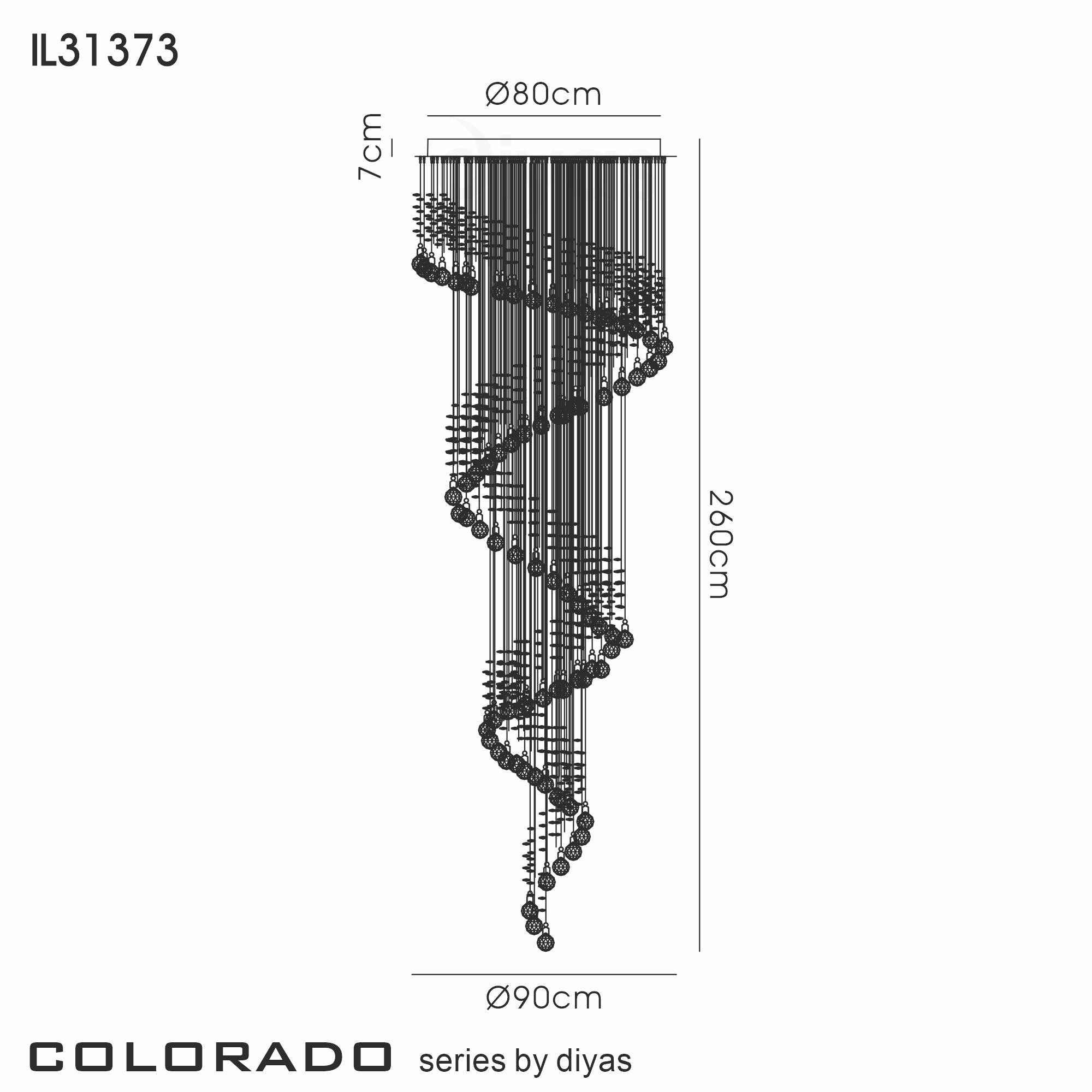 Diyas - Colorado 12 Light Multi Spiral Chandelier - Luminosity Designs Ltd