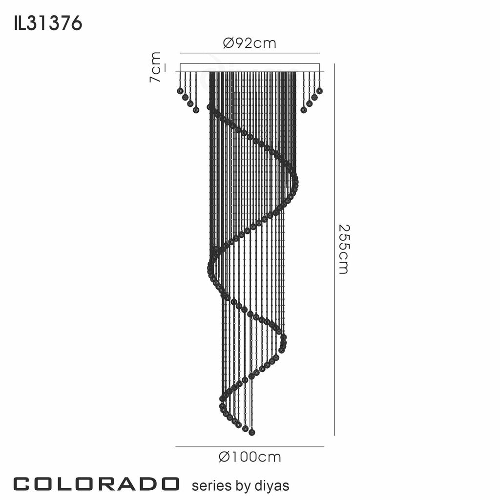 Diyas - Colorado 24 Light Multi - Spiral Chandelier - Luminosity Designs Ltd