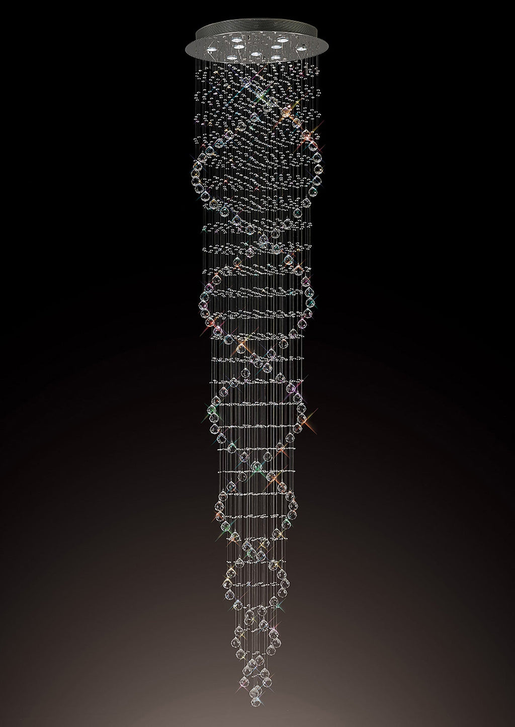 Diyas - Colorado 2m Pendant Corkscrew Chandelier - Luminosity Designs Ltd