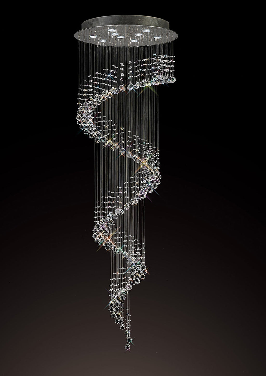 Diyas - Colorado 9 Light Multi Spiral Chandelier - Luminosity Designs Ltd