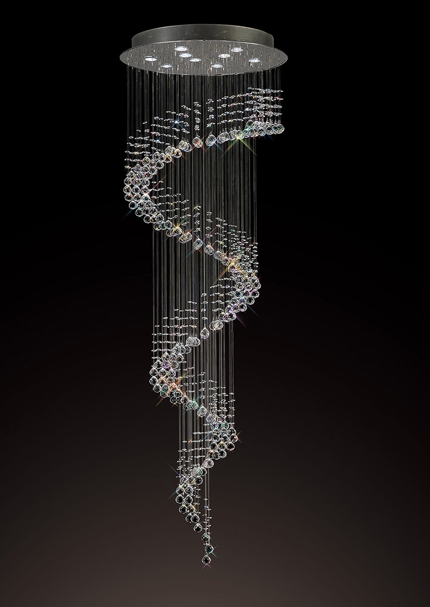 Diyas - Colorado 9 Light Multi Spiral Chandelier - Luminosity Designs Ltd