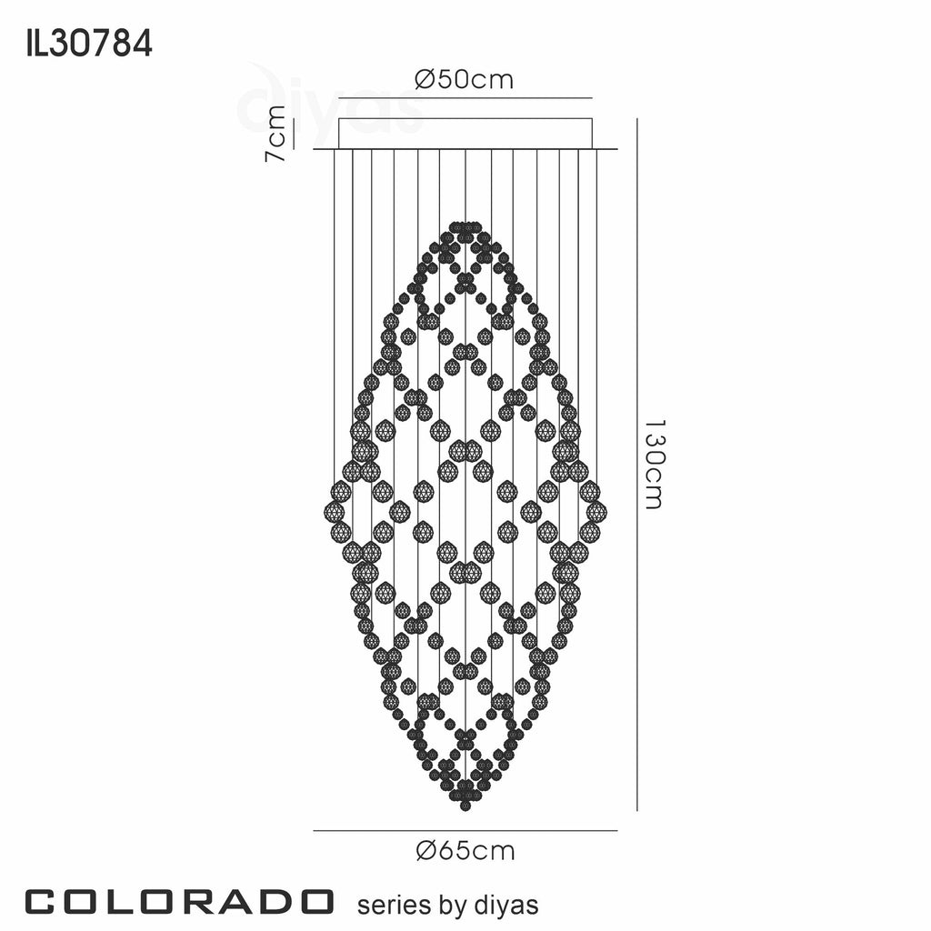 Diyas - Colorado 9 Light Oval Pendant - Luminosity Designs Ltd