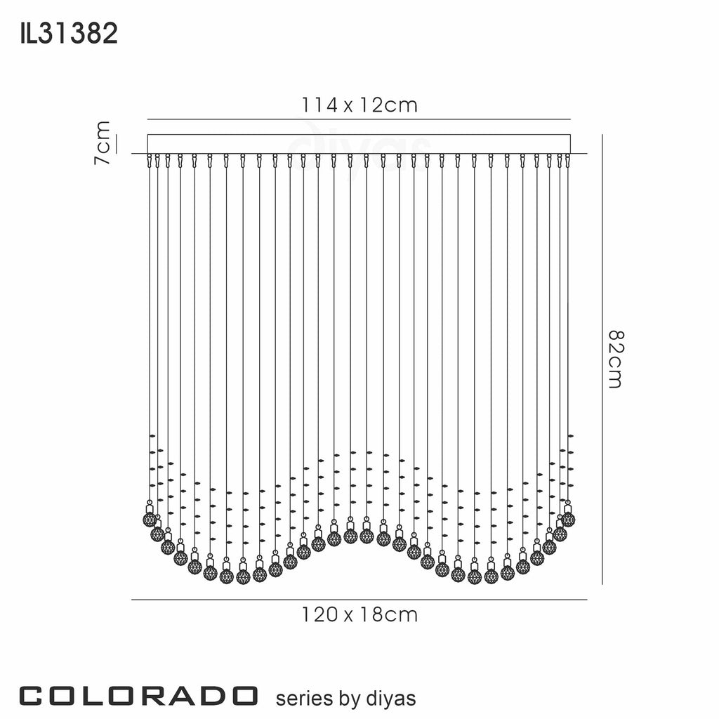Diyas - Colorado Large Rectangular Chandelier Bar - Luminosity Designs Ltd