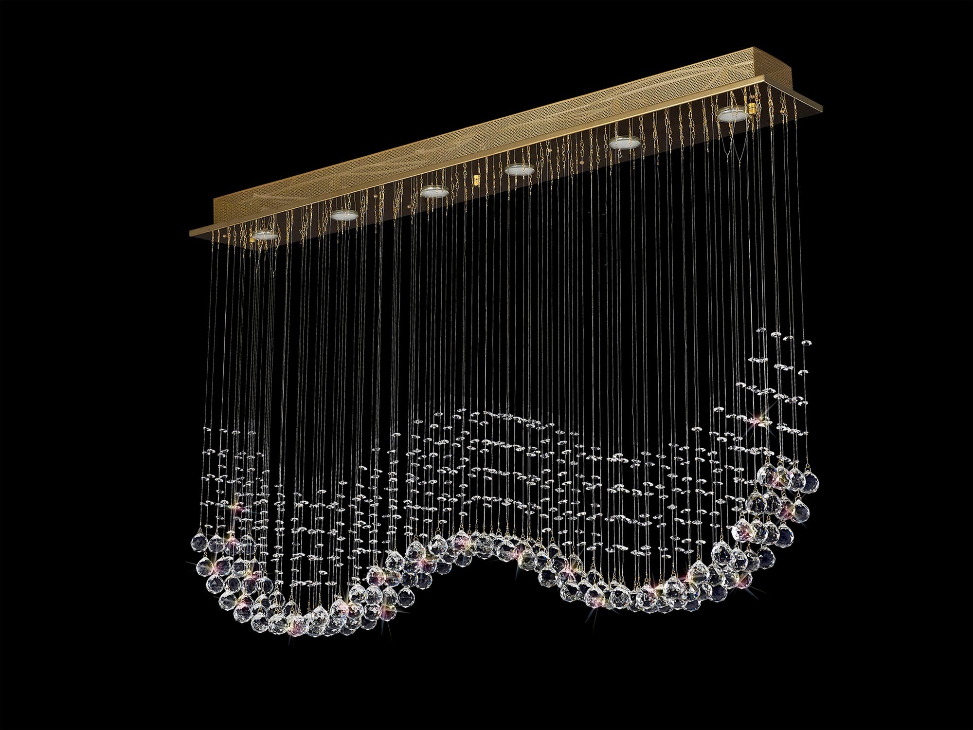 Diyas - Colorado Large Rectangular Chandelier Bar - Luminosity Designs Ltd