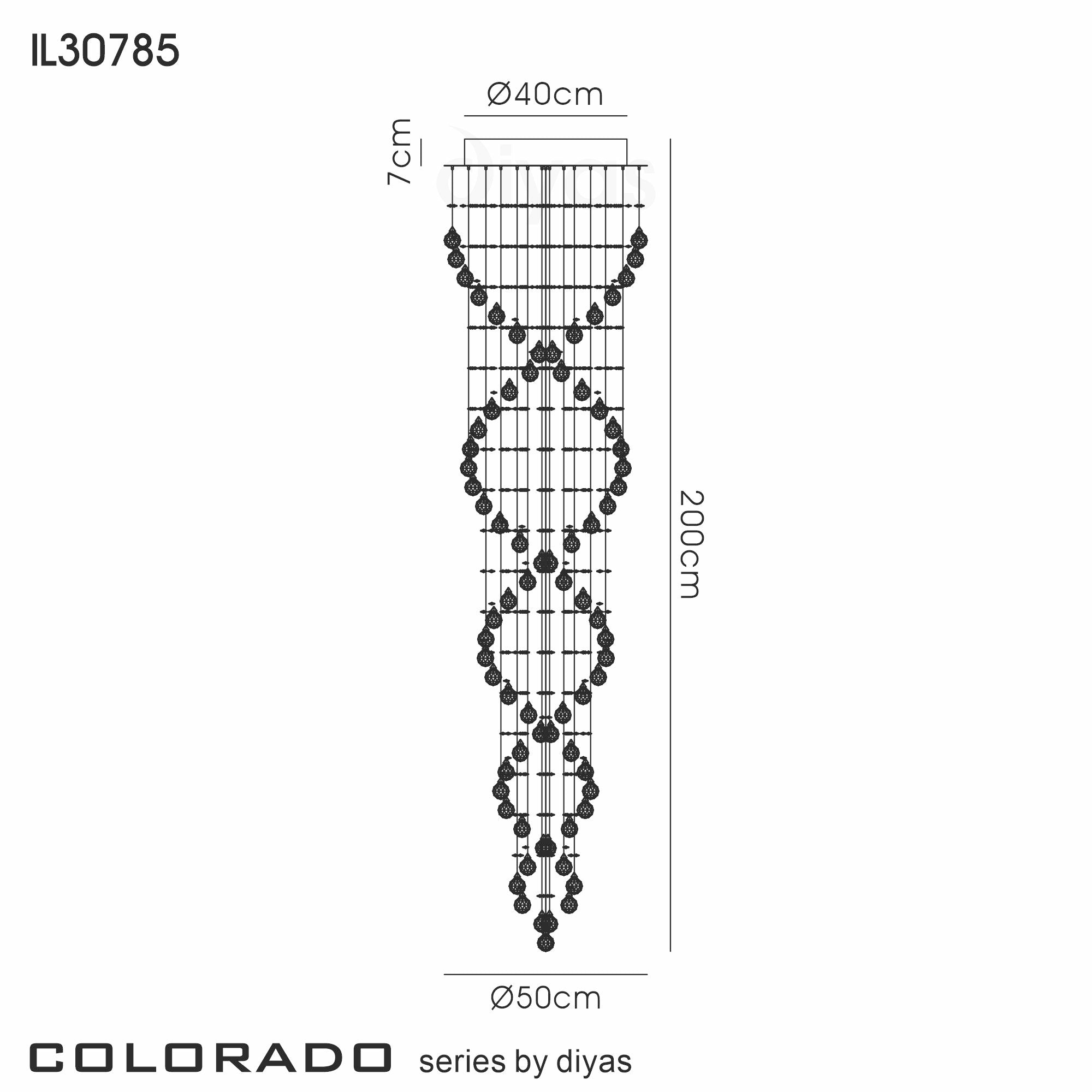 Diyas - Colorado Small Ceiling Spiral Chandelier - Luminosity Designs Ltd
