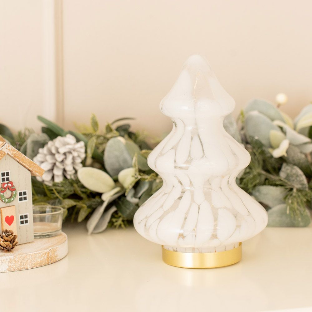 lse - Confetti Glass Battery Operated Christmas Tree with LED Lights - Luminosity Designs Ltd