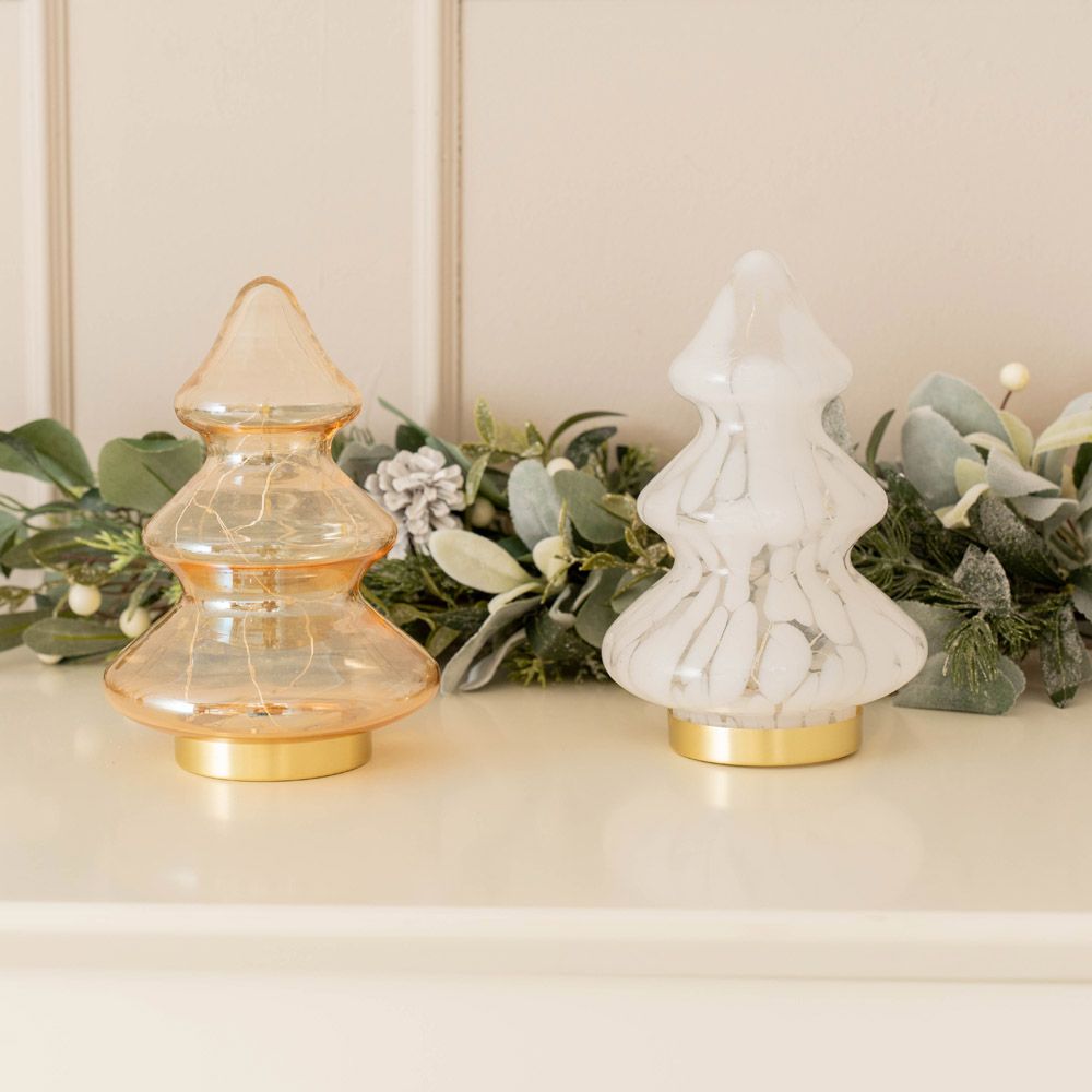 lse - Confetti Glass Battery Operated Christmas Tree with LED Lights - Luminosity Designs Ltd