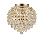 Diyas - Coniston Large Crystal IP44 Rated Flush Bathroom Light Fitting, 8 Light G9 (Diyas IL32894) - Luminosity Designs Ltd