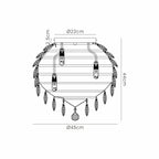 Diyas - Coniston Large Crystal IP44 Rated Flush Bathroom Light Fitting, 8 Light G9 (Diyas IL32894) - Luminosity Designs Ltd