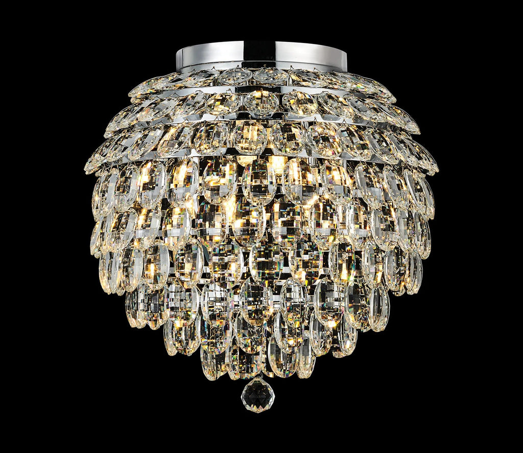 Diyas - Coniston Large Crystal IP44 Rated Flush Bathroom Light Fitting, 8 Light G9 (Diyas IL32894) - Luminosity Designs Ltd