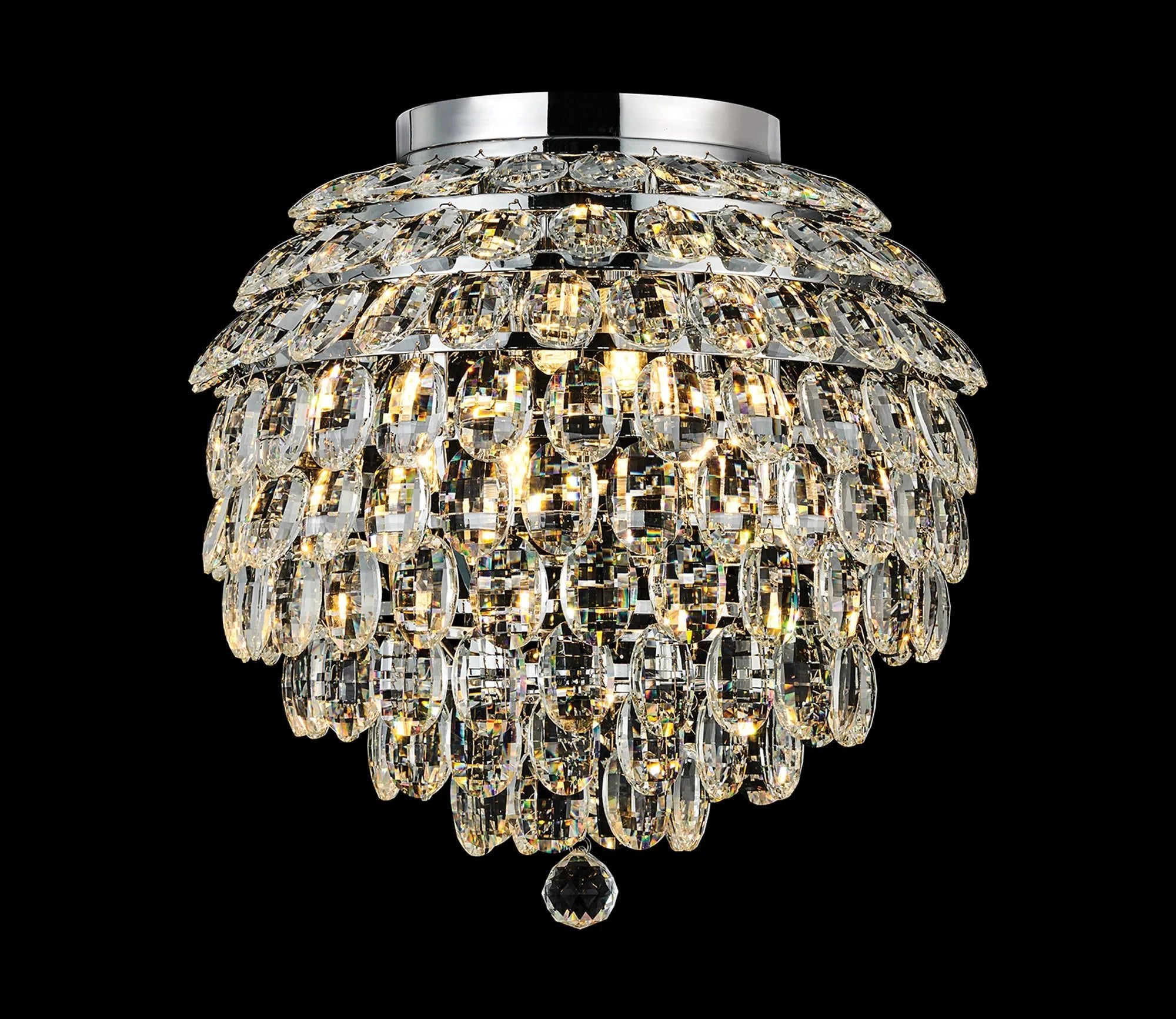Diyas - Coniston Large Crystal IP44 Rated Flush Bathroom Light Fitting, 8 Light G9 (Diyas IL32894) - Luminosity Designs Ltd