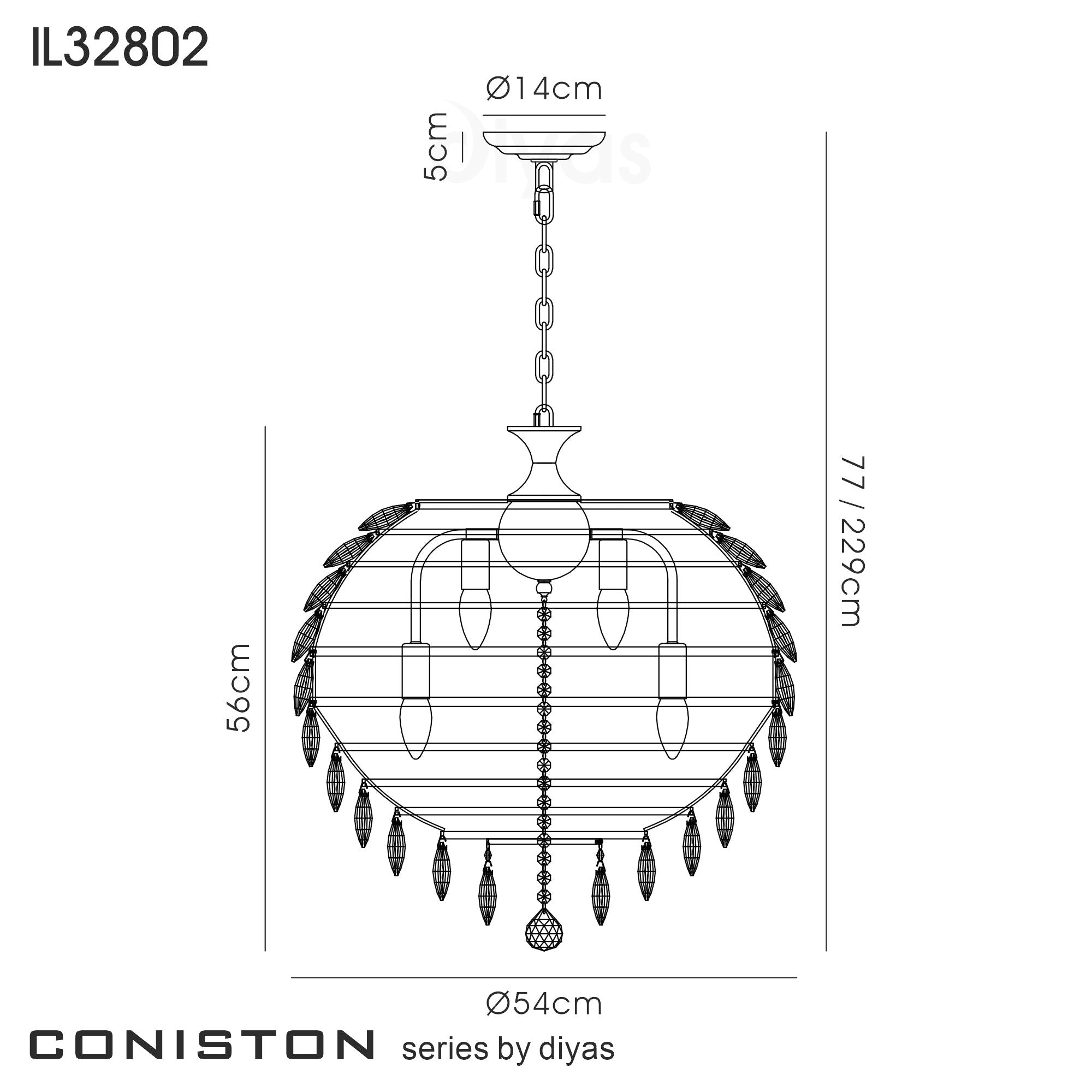 Diyas - Coniston Large Pendant - Luminosity Designs Ltd