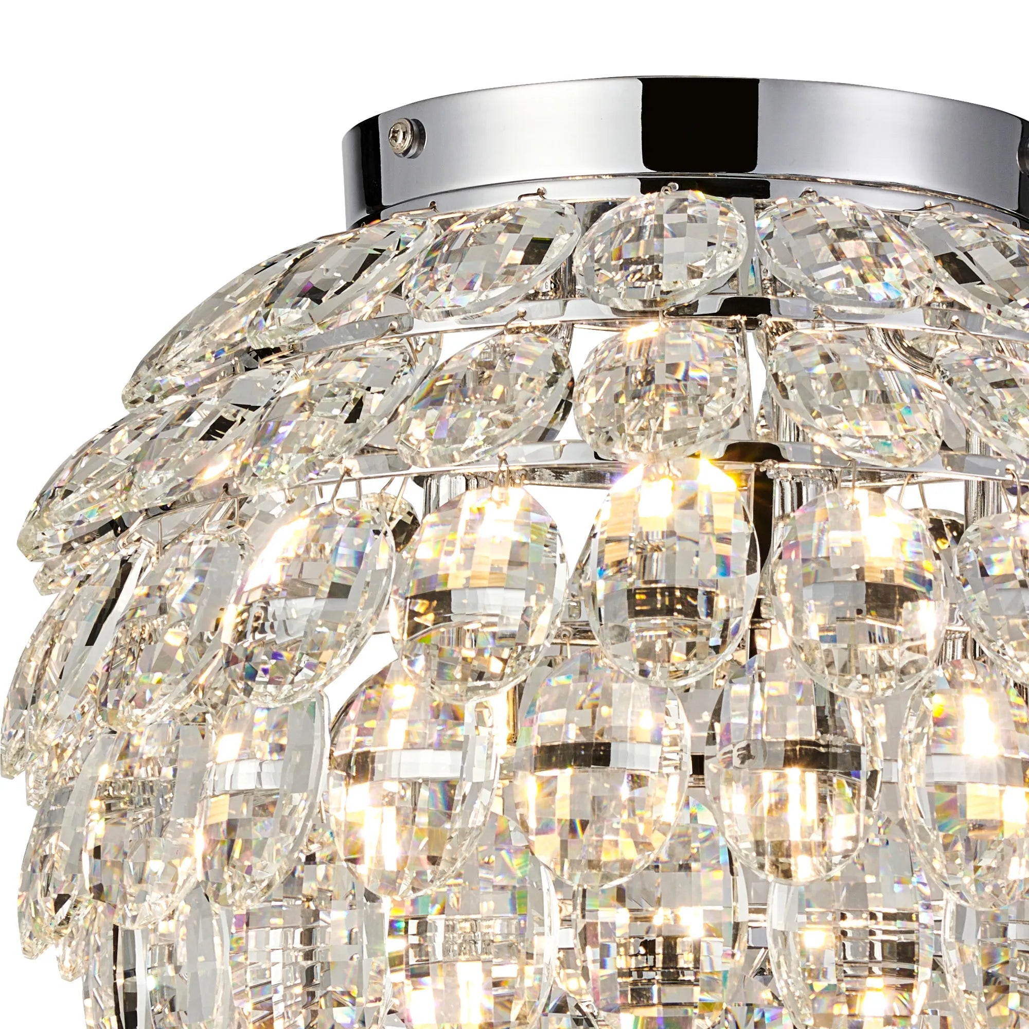 Diyas - Coniston Medium Crystal IP44 Rated Flush Bathroom Light Fitting, 5 Light G9 (Diyas IL32898) - Luminosity Designs Ltd
