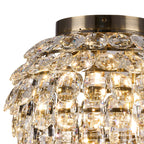 Diyas - Coniston Medium Crystal IP44 Rated Flush Bathroom Light Fitting, 5 Light G9 (Diyas IL32898) - Luminosity Designs Ltd