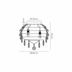 Diyas - Coniston Medium Crystal IP44 Rated Flush Bathroom Light Fitting, 5 Light G9 (Diyas IL32898) - Luminosity Designs Ltd