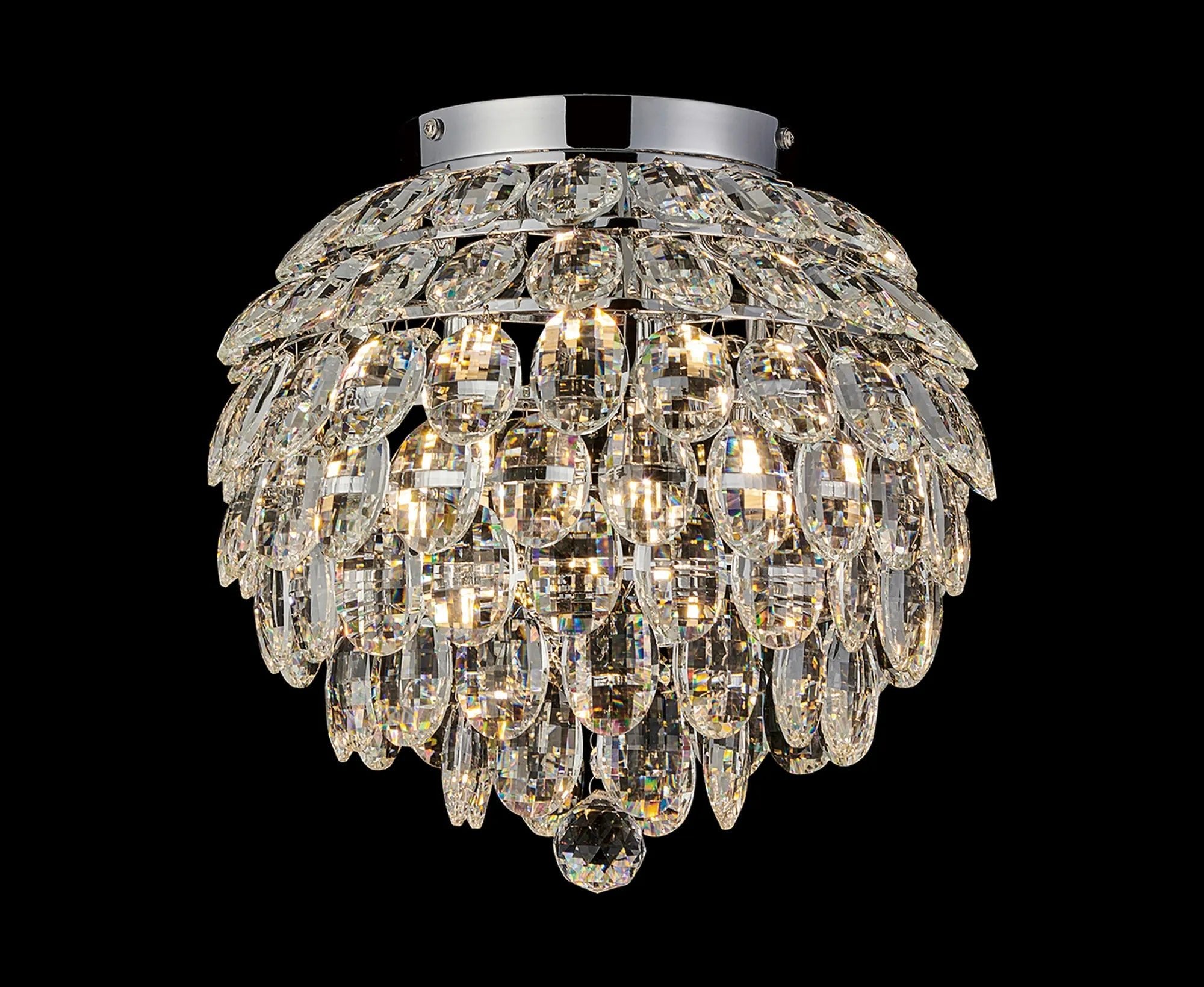 Diyas - Coniston Medium Crystal IP44 Rated Flush Bathroom Light Fitting, 5 Light G9 (Diyas IL32898) - Luminosity Designs Ltd