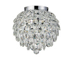 Diyas - Coniston Medium Crystal IP44 Rated Flush Bathroom Light Fitting, 5 Light G9 (Diyas IL32898) - Luminosity Designs Ltd