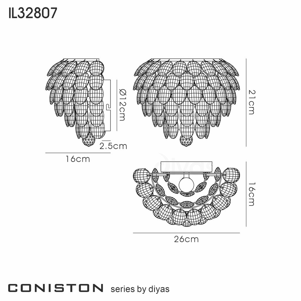 Diyas - Coniston Single Wall Lamp - Luminosity Designs Ltd