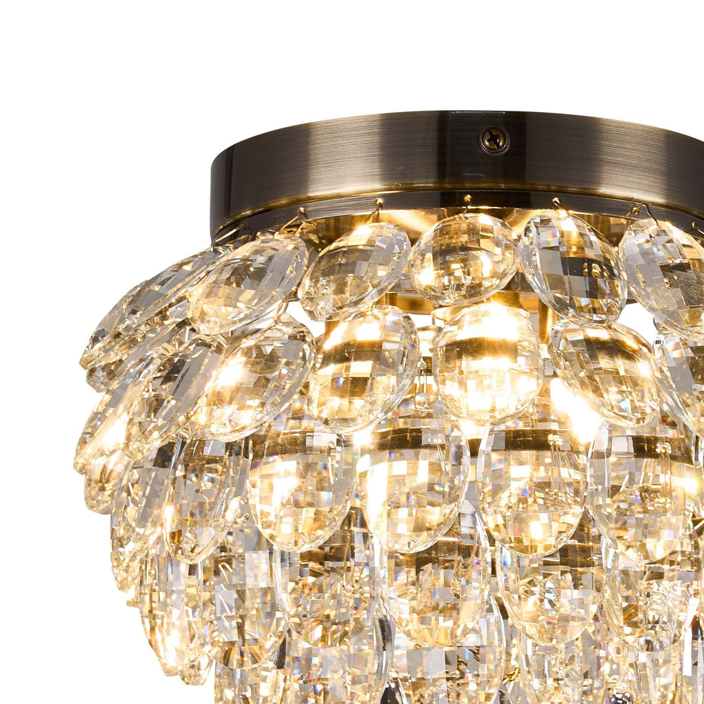 Diyas - Coniston Small Crystal IP44 Rated Flush Bathroom Light Fitting, 3 Light G9 (Diyas IL32897) - Luminosity Designs Ltd