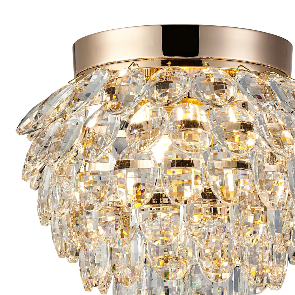 Diyas - Coniston Small Crystal IP44 Rated Flush Bathroom Light Fitting, 3 Light G9 (Diyas IL32897) - Luminosity Designs Ltd