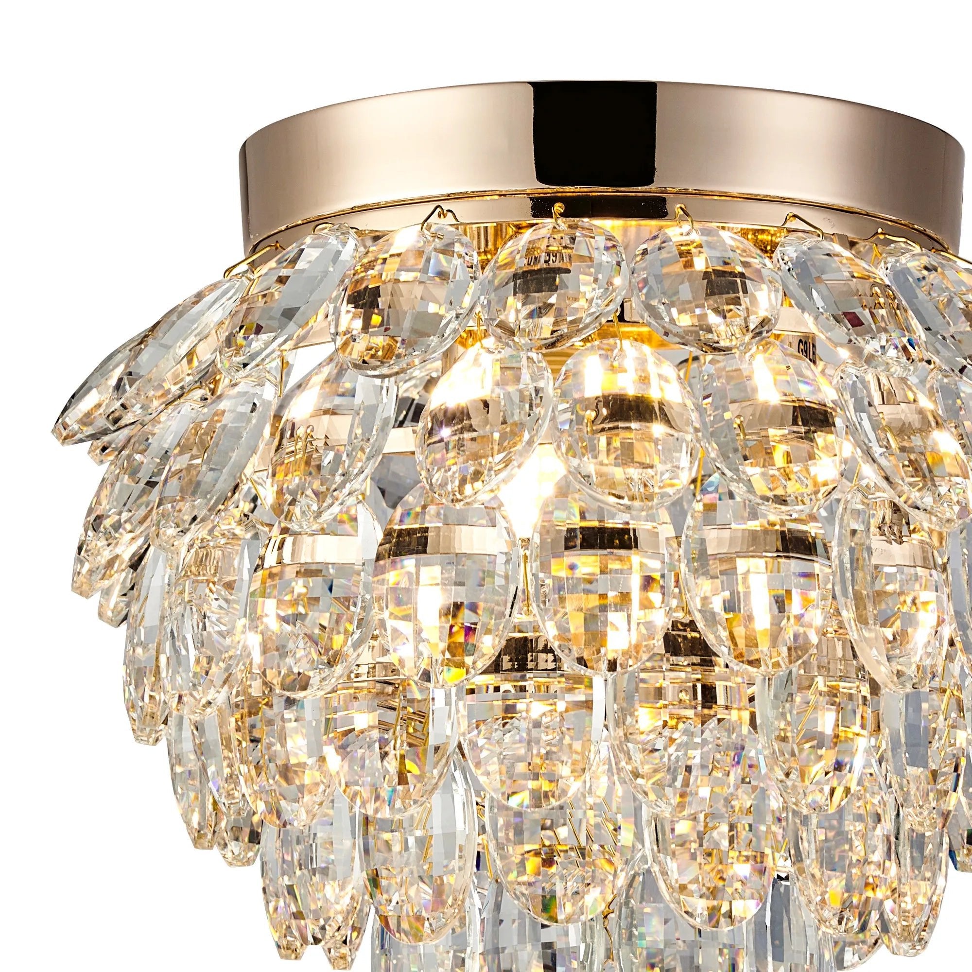 Diyas - Coniston Small Crystal IP44 Rated Flush Bathroom Light Fitting, 3 Light G9 (Diyas IL32897) - Luminosity Designs Ltd