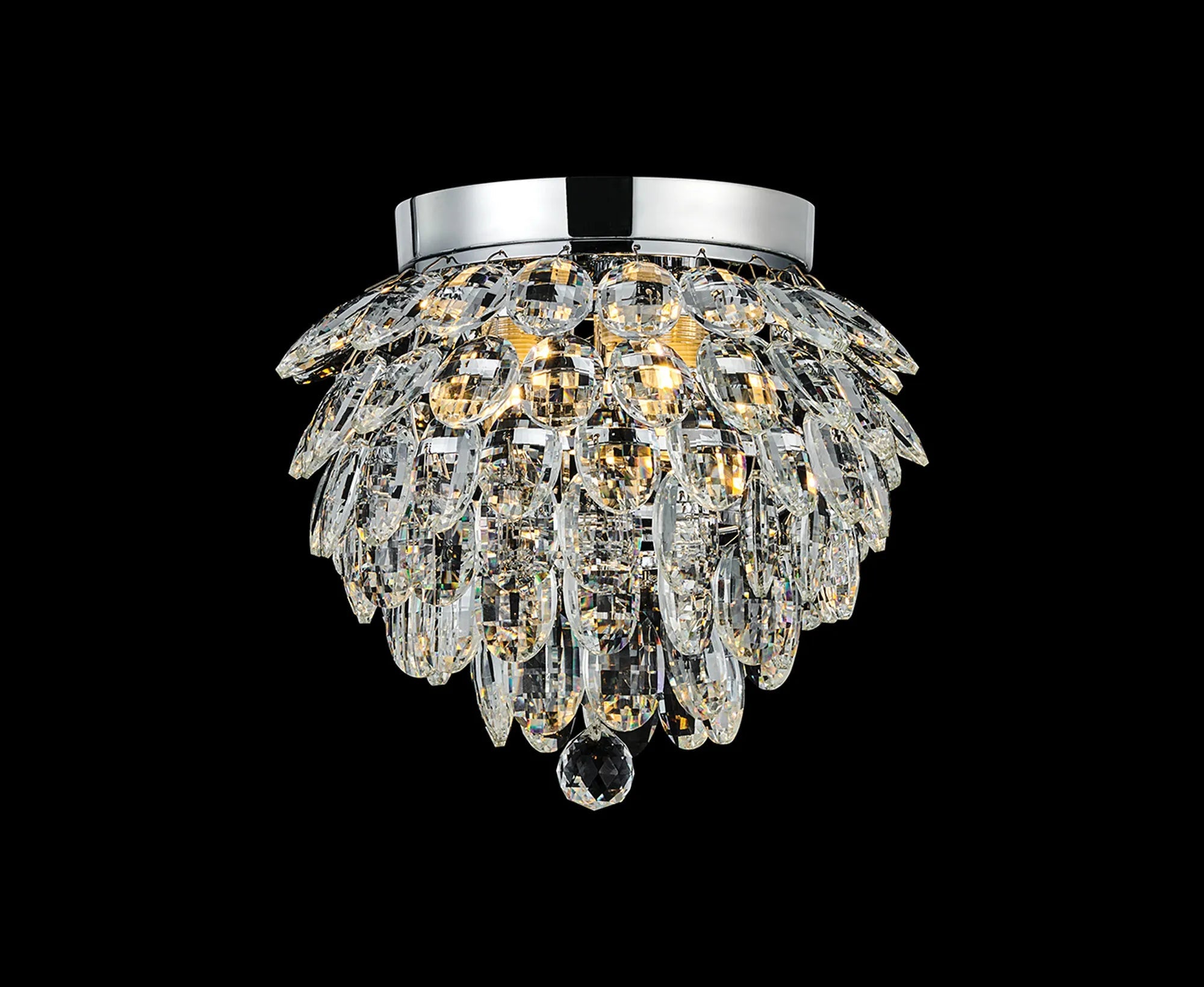 Diyas - Coniston Small Crystal IP44 Rated Flush Bathroom Light Fitting, 3 Light G9 (Diyas IL32897) - Luminosity Designs Ltd