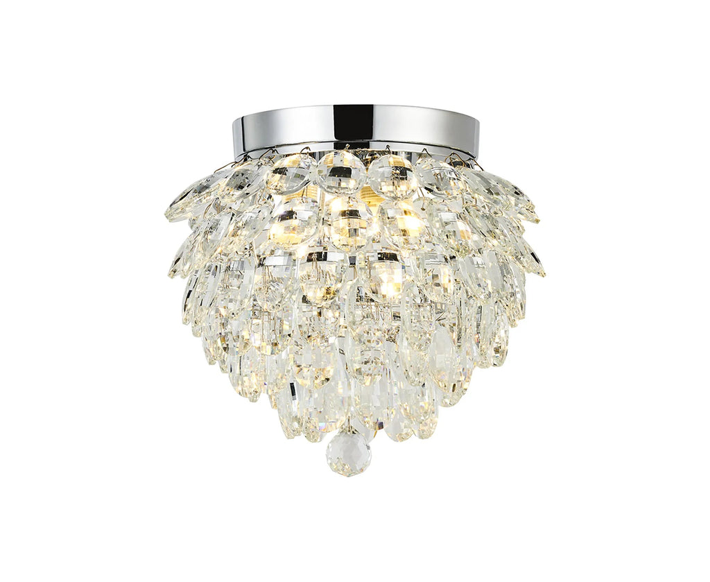 Diyas - Coniston Small Crystal IP44 Rated Flush Bathroom Light Fitting, 3 Light G9 (Diyas IL32897) - Luminosity Designs Ltd