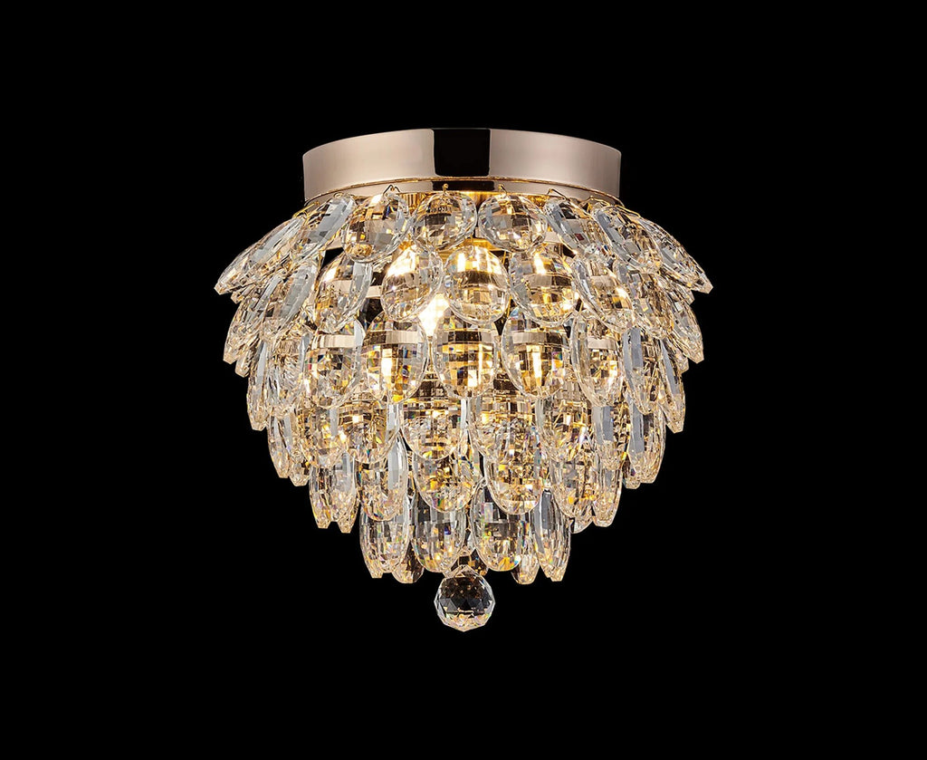 Diyas - Coniston Small Crystal IP44 Rated Flush Bathroom Light Fitting, 3 Light G9 (Diyas IL32897) - Luminosity Designs Ltd