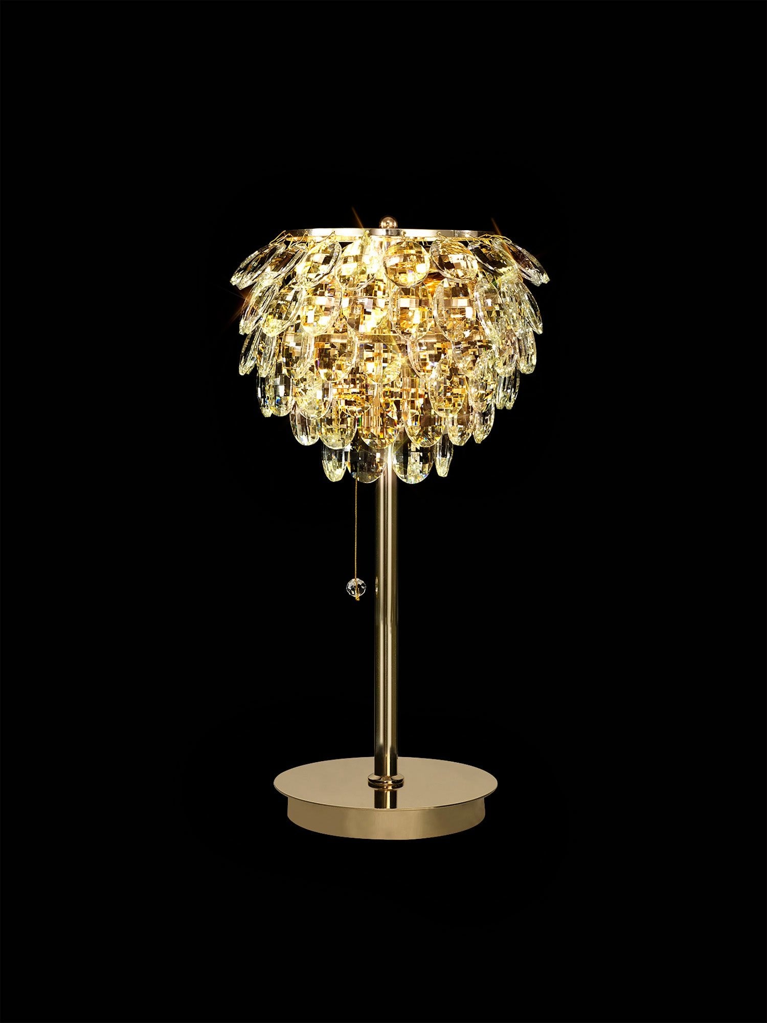 Diyas - Coniston Table Lamp with Faceted Crystal Droplets in a Morroccan Style - Luminosity Designs Ltd