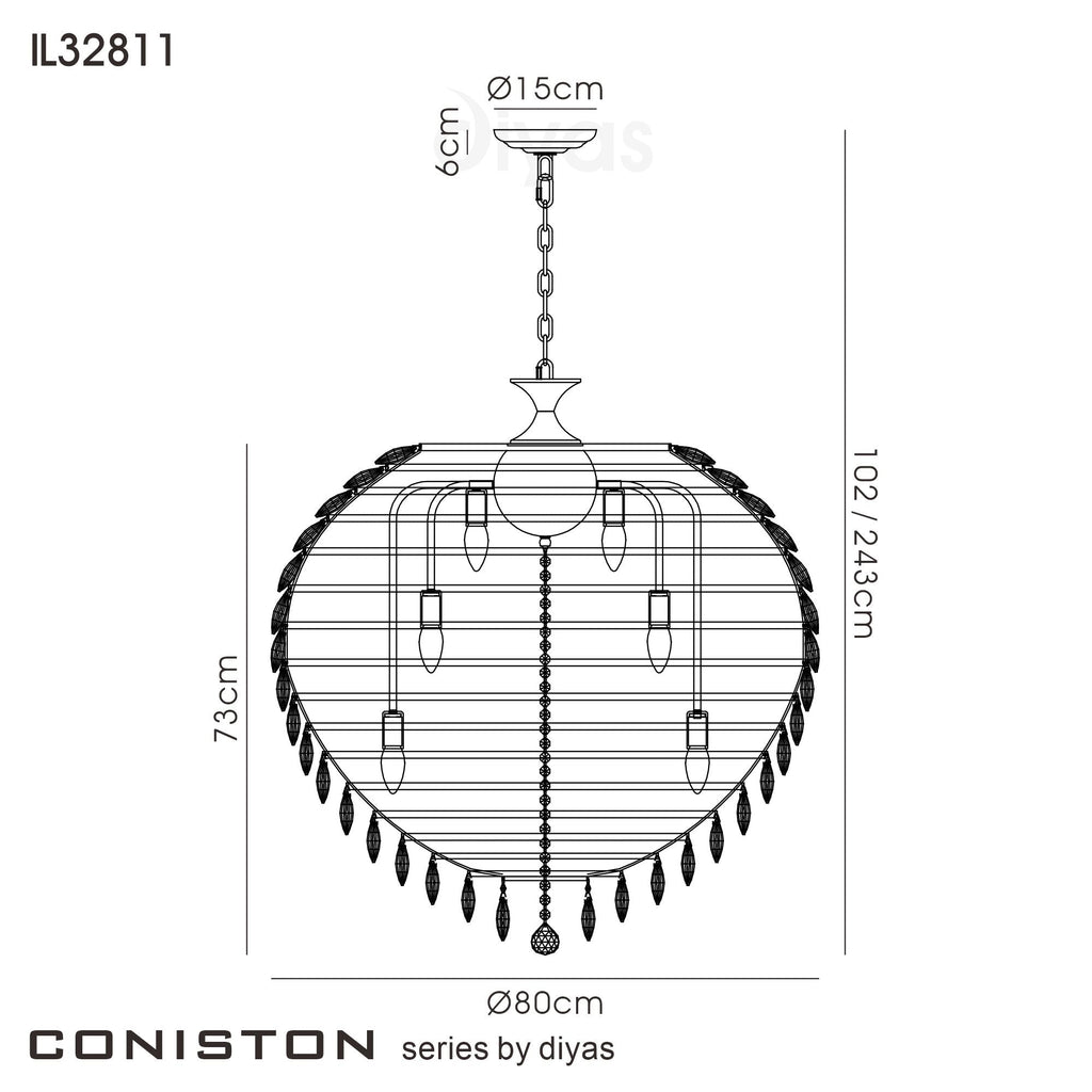 Diyas - Coniston XXL Pendant - Luminosity Designs Ltd