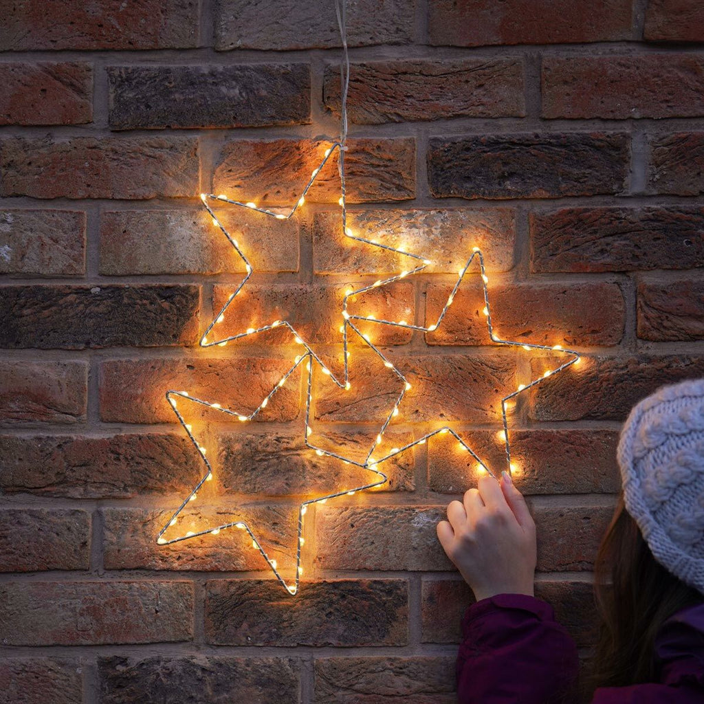 Connect Pro - Connectable Domestic Grade Outdoor Wire Cluster Star Motif - Luminosity Designs Ltd