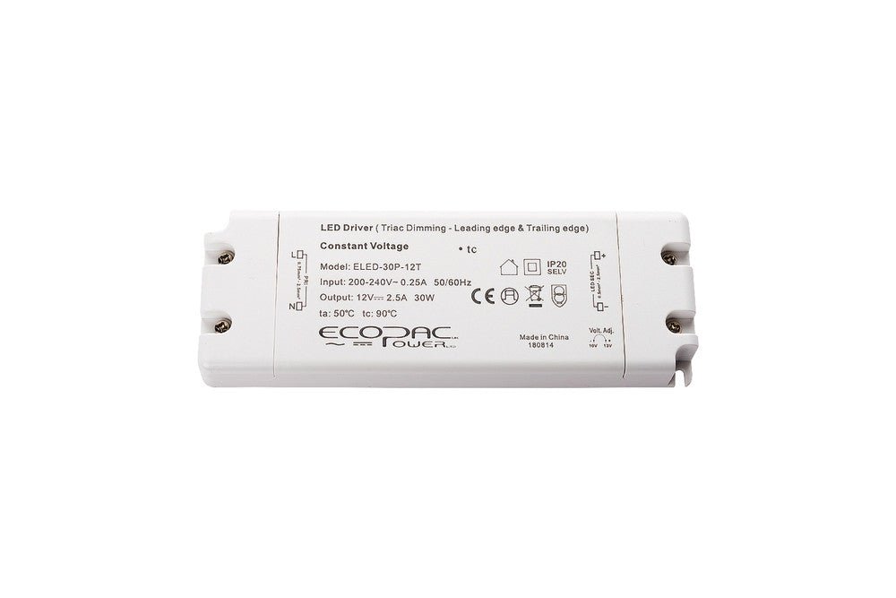 Integral LED - Constant Voltage Dimmable LED Driver 30W 12vDC, IP20 - Luminosity Designs Ltd