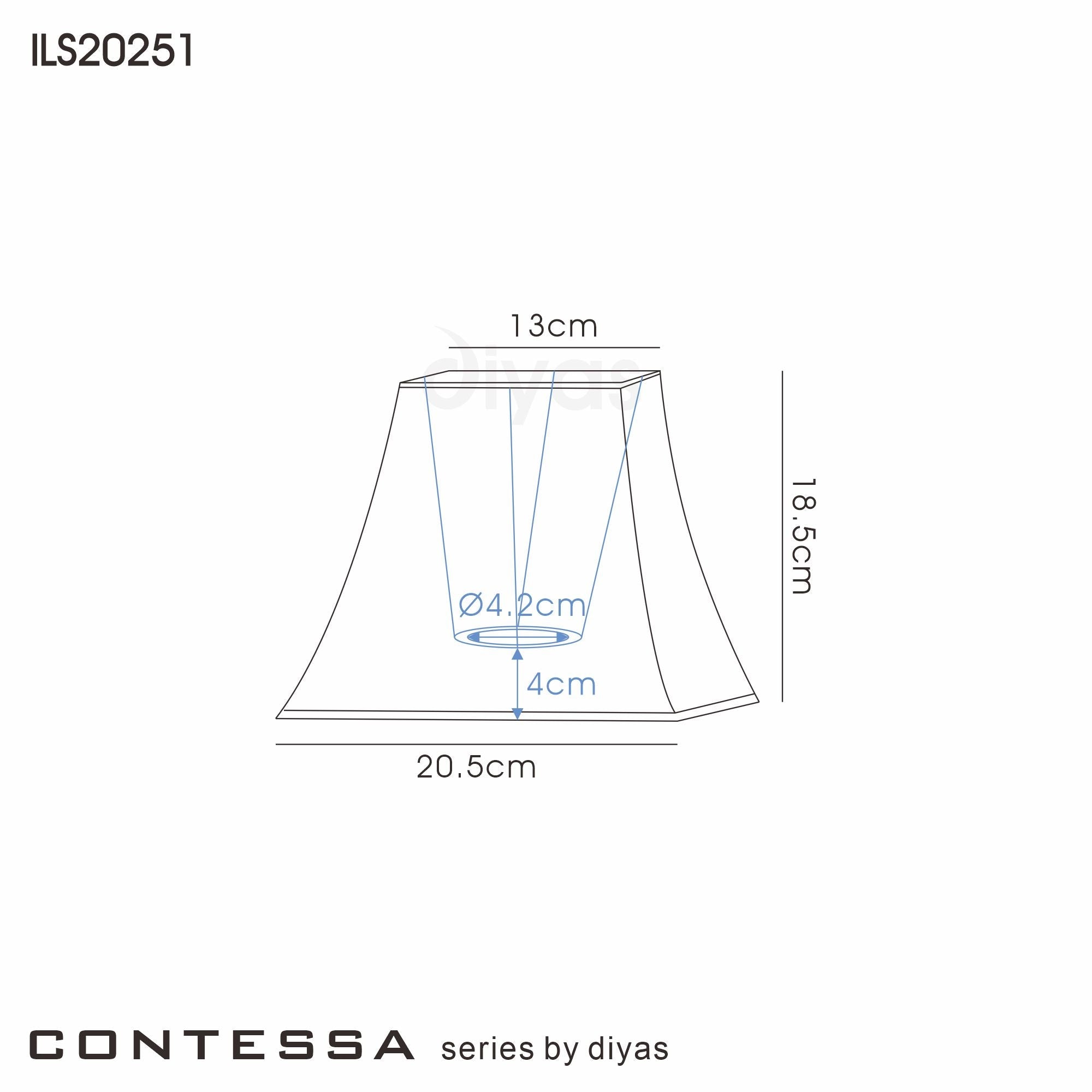 Diyas - Contessa Square Lined Lamp Shade in Various Sizes - Luminosity Designs Ltd