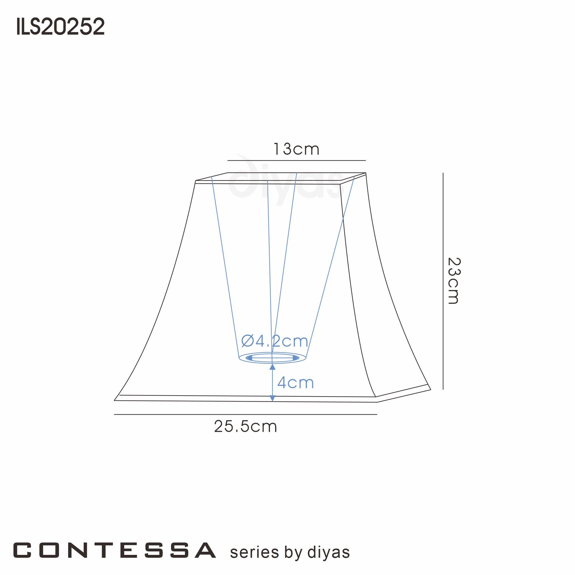 Diyas - Contessa Square Lined Lamp Shade in Various Sizes - Luminosity Designs Ltd