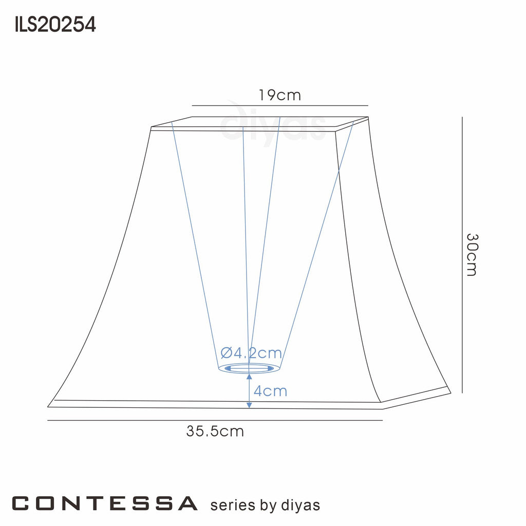 Diyas - Contessa Square Lined Lamp Shade in Various Sizes - Luminosity Designs Ltd