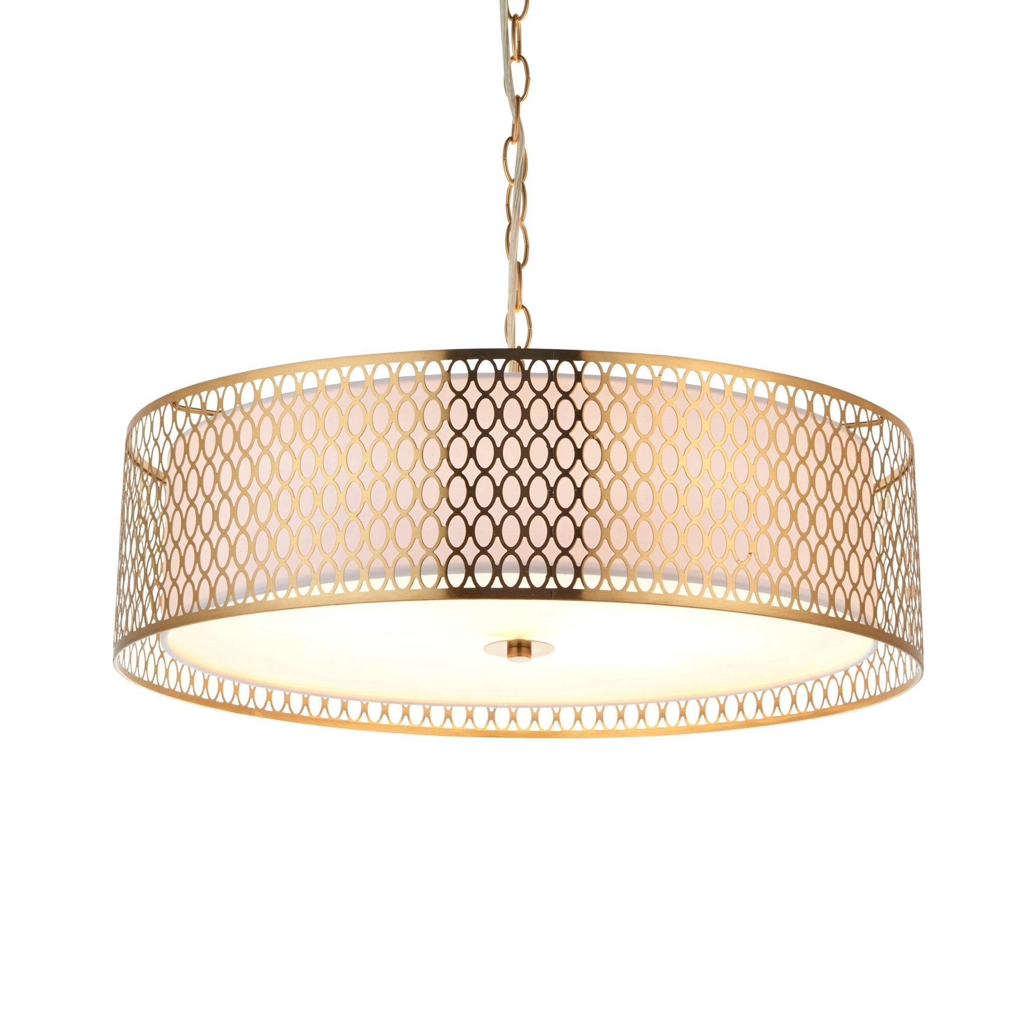 Endon - Cordero Ceiling Pendant Light Fitting with Shade, Diffuser and Metal Honeycomb Trim - Luminosity Designs Ltd