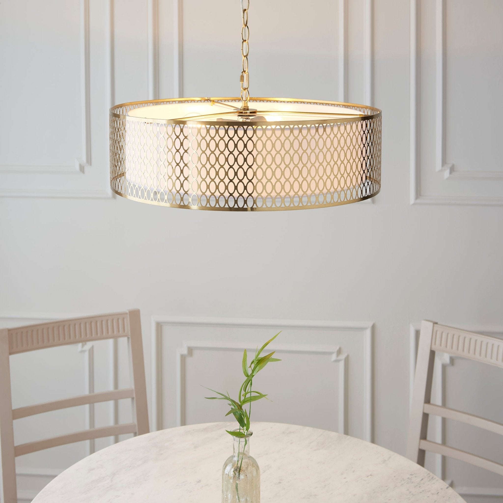 Endon - Cordero Ceiling Pendant Light Fitting with Shade, Diffuser and Metal Honeycomb Trim - Luminosity Designs Ltd