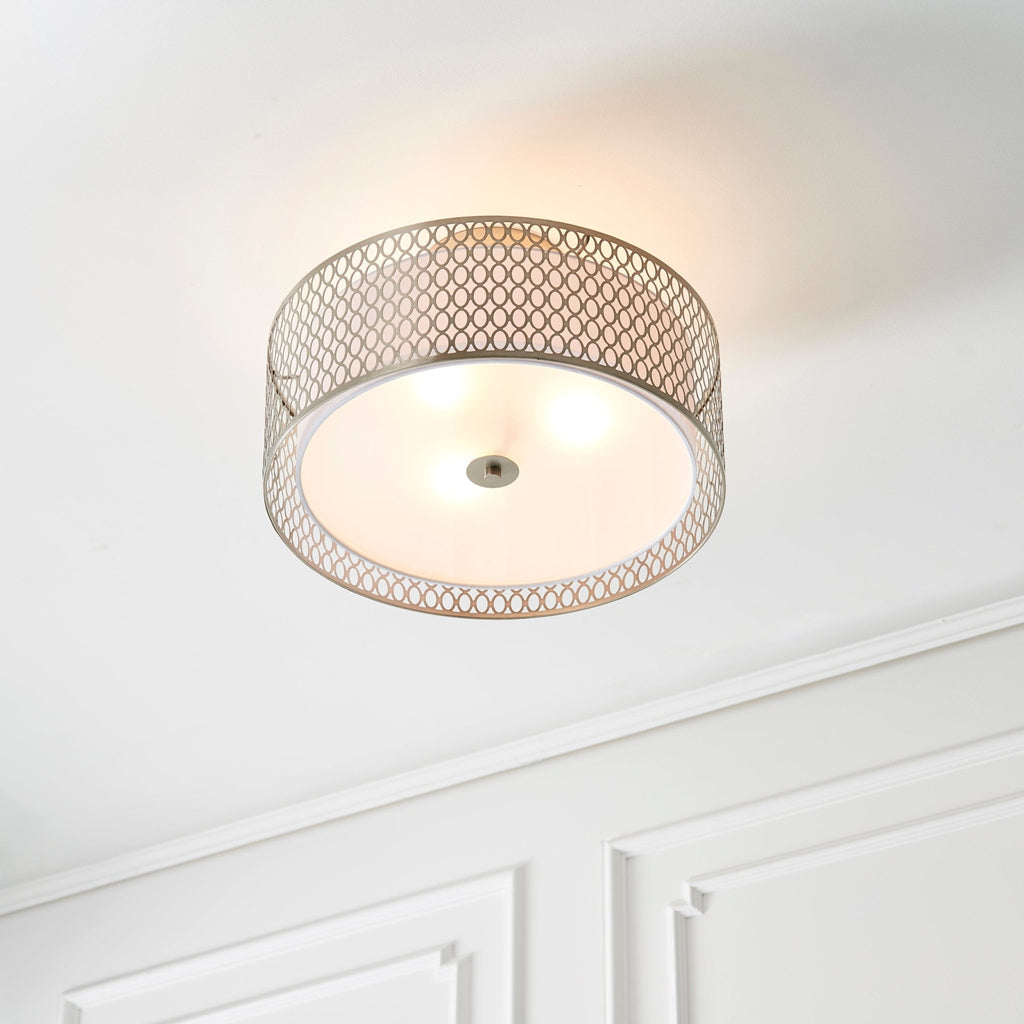 Endon - Cordero Semi Flush Ceiling Fitting with Shade, Diffuser and Metal Honeycomb Trim - Luminosity Designs Ltd