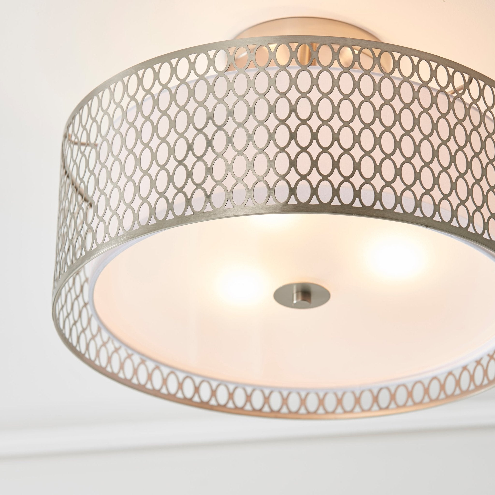 Endon - Cordero Semi Flush Ceiling Fitting with Shade, Diffuser and Metal Honeycomb Trim - Luminosity Designs Ltd